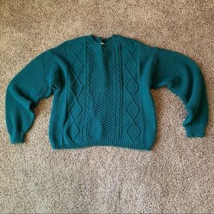 L’envers Paola 100% organic cotton sweater in deep blue/green-rare,sample color
